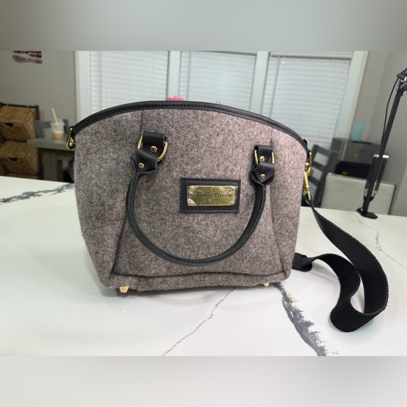 Sword & Plough Grey Wool Handbag - Picture 6 of 6